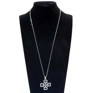 925 Celtic Infinity Heart Necklace 10" Silver Vtg